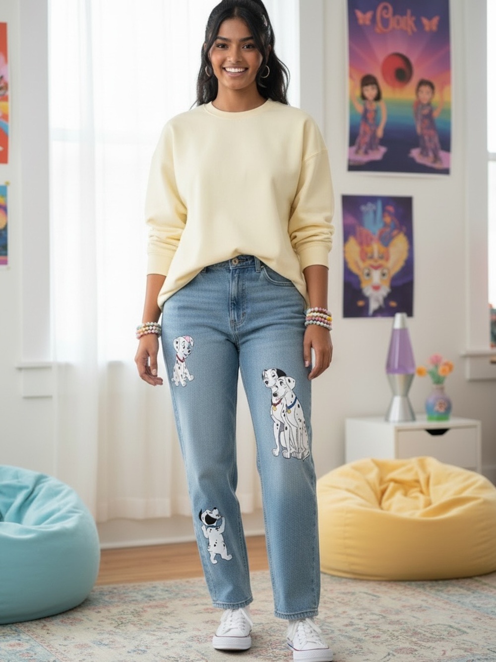 Hot Topic Disney 101 Dalmatians Mom Jeans
